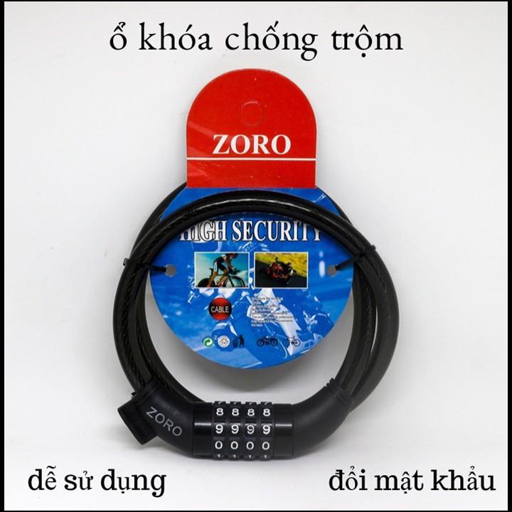 Ổ khóa chống trộm Zoro bằng mã số