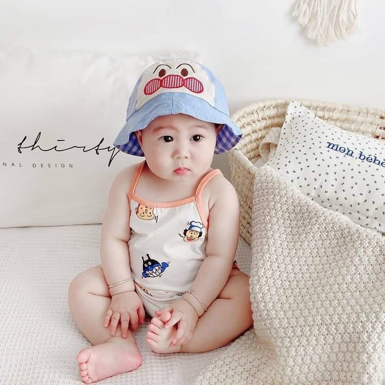 SET BODY HAI DÂY CHO BÉFREESHIPCHẤT VẢI COTTON MỊN KẾT HỢP HOA TIẾT DỄ THƯƠNG