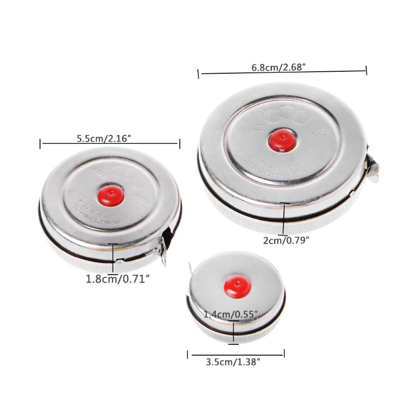 Thước dây bằng thép không gỉ màu bạc dài 1M / 3M / 5M dùng cho văn phòng