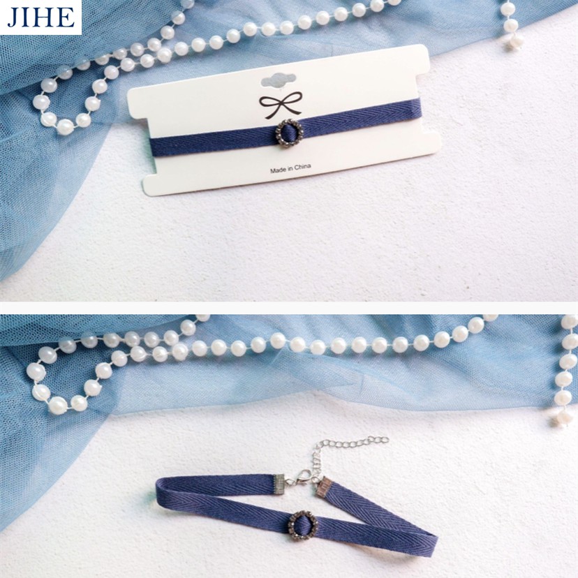 Vòng Cổ choker Màu Xanh Phong Cách
