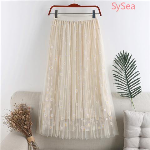 Chân Váy Dài Dáng Chữ A Họa Tiết Hoa Cúc Xinh Xắn Thời Trang Mùa Hè