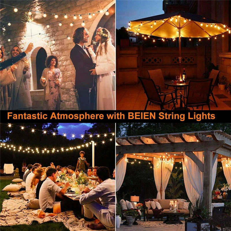Dây đèn LED 10 bóng G40 dài 18ft sử dụng năng lượng mặt trời