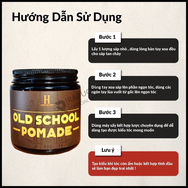 Sáp vuốt tóc nam Saigon Hustlers Old School Pomade 112g