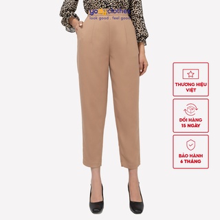 Quần baggy nữ YODY đai cúc bấm vải tuyết mưa co giãn tốt thoải mái QAN4096
