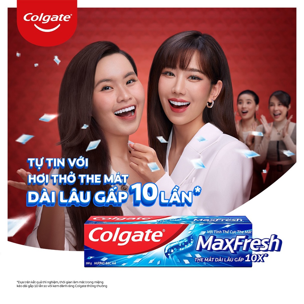 Bộ 2 Kem đánh răng Colgate Maxfresh bạc hà the mát 230g tặng bàn chải