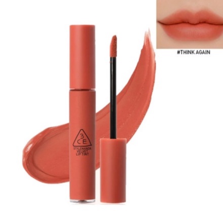 Son 3CE Kem Velvet Lip Tint Think Again - Màu hồng cam san hô