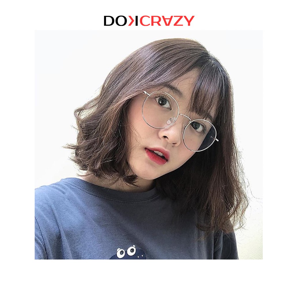 Gọng kính cận tròn nam nữ HANY DOKCRAZY mắt kiếng kim loại thời trang cao cấp có thể cắt mắt phong cách Hàn Quốc | BigBuy360 - bigbuy360.vn