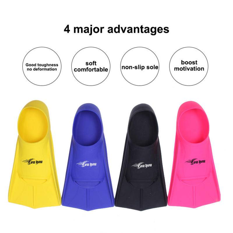 Chân Vịt Bơi Lội Ngắn Bằng Silicone Thoải Mái Cho Người Lớn Và Trẻ Em