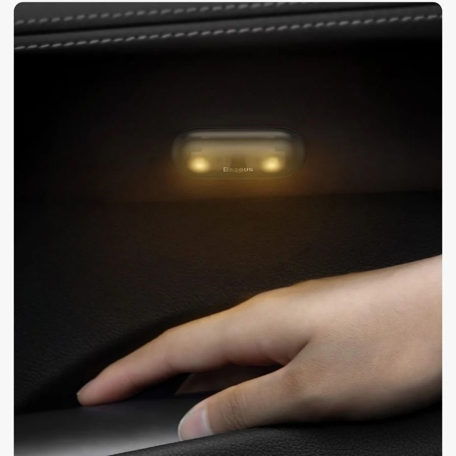 [Chính Hãng] Bộ đèn cảm ứng hình con nhộng nhỏ gọn dùng trong xe hơi, ô tô, hộc tủ, bàn ghế Baseus LV818-BK