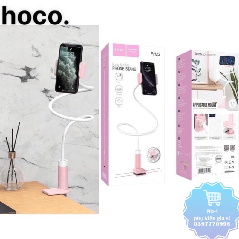 KẸP LIVE STREAM XOAY NGANG DỌC CHÍNH HÃNG HOCO PH23 - KẸP ĐUÔI KHỈ CHO ĐIỆN THOẠI ĐỂ BÀN GIÁ ĐỠ