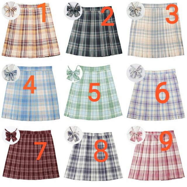 [Order] Lẻ chân váy + nơ caro nhiều mẫu - seifuku xinh