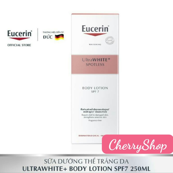 🌼Sữa Dưỡng Thể Trắng Da Eucerin White Therapy Body Lotion SPF7, Cho Da Nhạy Cảm (250ml)