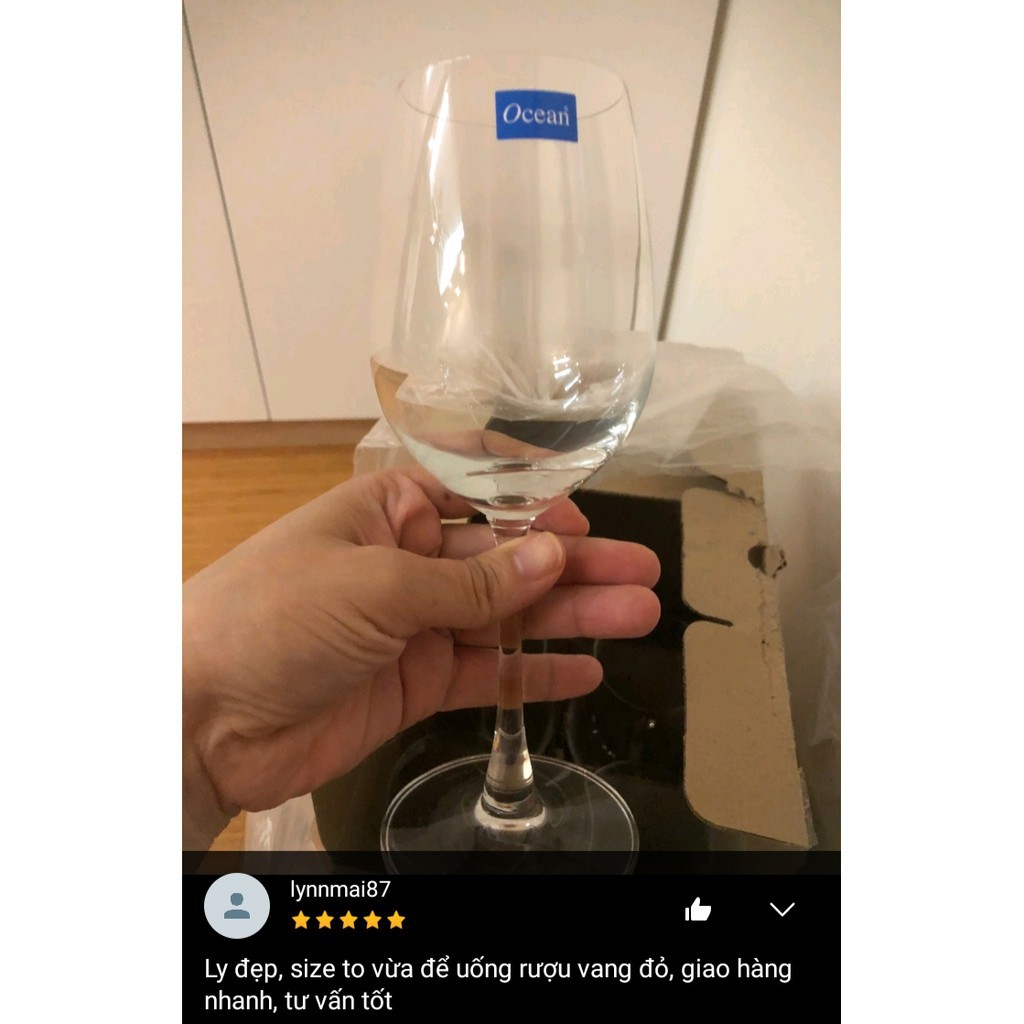 [CHÍNH HÃNG OCEAN] BỘ 6 LY THỦY TINH THÁI LAN UỐNG VANG MADISON RED WINE 1015R15 - 425ML