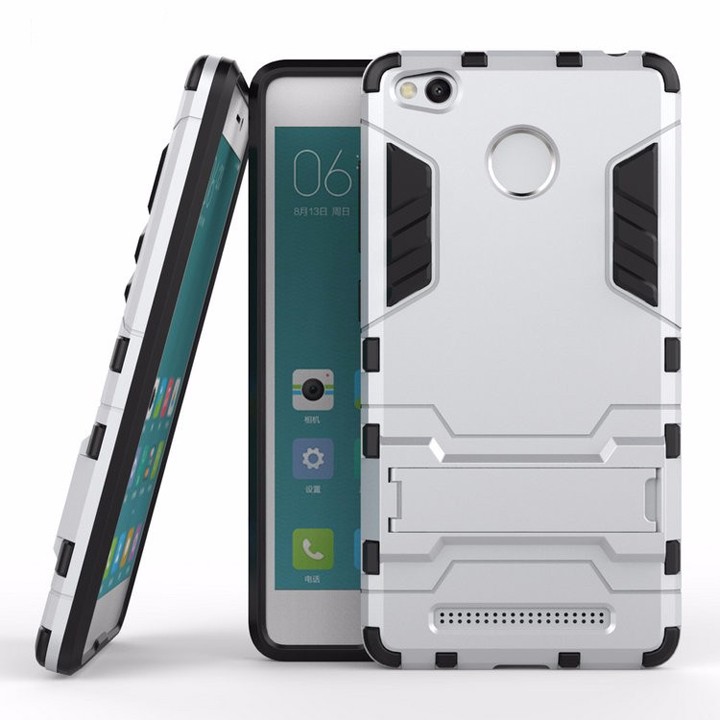 Ốp lưng chống sốc Iron man dành cho Xiaomi Redmi 3s, Redmi 3 pro có chân dựng máy