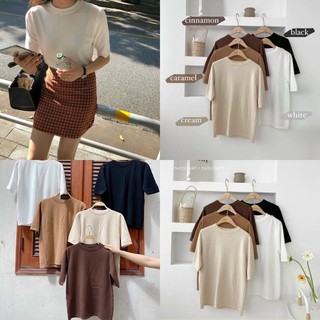 Áo LEN CỘC TAY PYNI TSHIRT chất vải len mềm mịn màu vintage