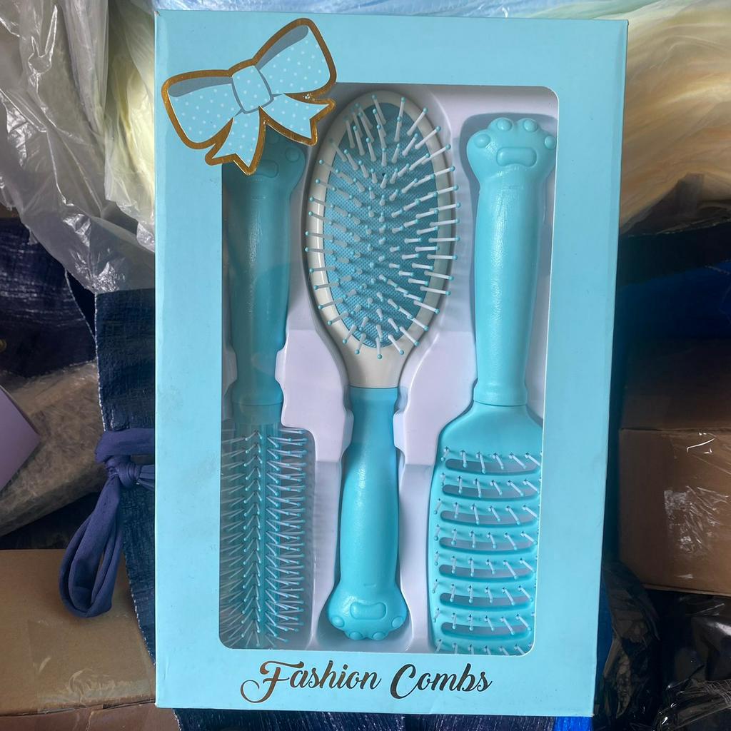 Set bộ 3 Lược gỡ tóc rối, chải tóc tạo phồng tóc, tạo kiểu tóc massage da đầu chuyên dụng nội địa trung