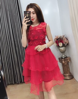 Đầm Xoè Ren Xốp Hoa Hàng TK