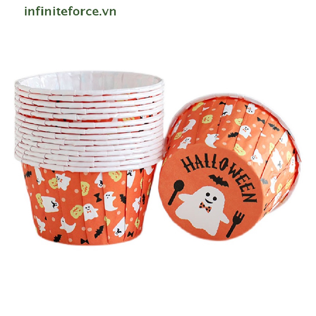 Bộ 10 Cốc Giấy Đựng Bánh Muffin Chịu Nhiệt Cao Phong Cách Halloween