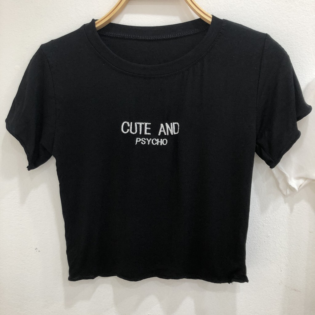 [Mã SKAMSALE8 giảm 10% đơn 200K] Áo Croptop Cute And Psycho - Dưới 52kg