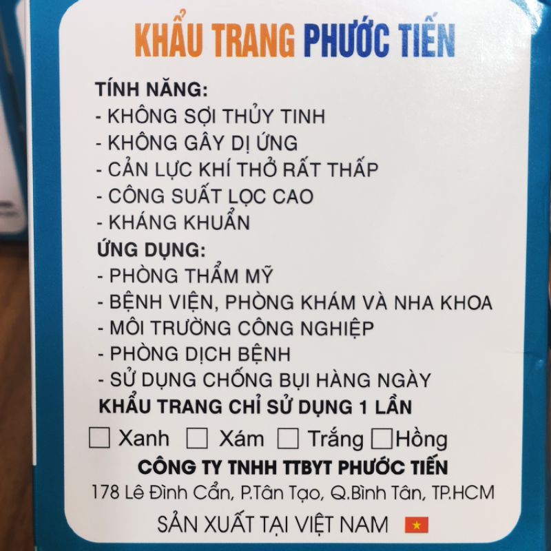 [Set 10 cái] Khẩu trang Y tế PHUOC TIEN