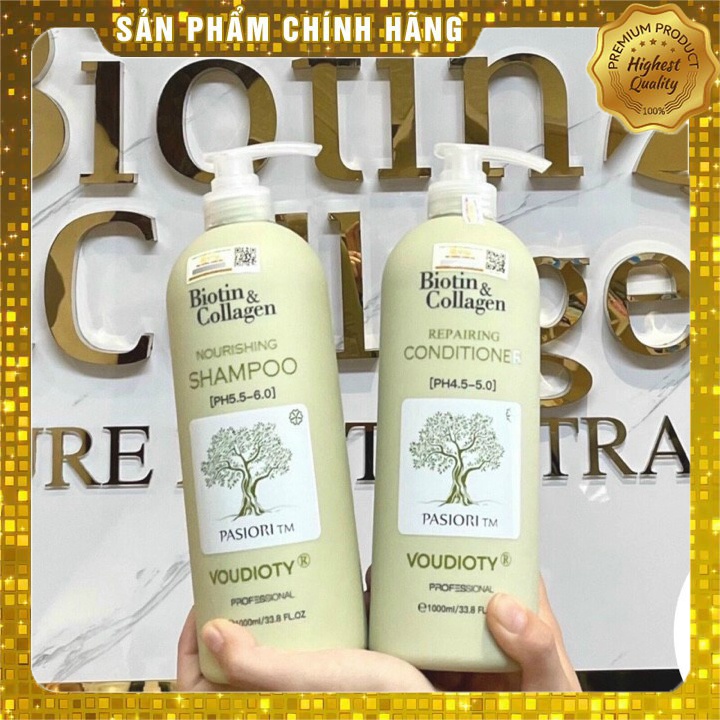 Cặp Gội Xả Biotin Collagen Xanh Lá 500ml-1000ml | Giảm Rụng Tóc, Kích Mọc Tóc, Kiểm Soát Tóc Bết Dầu