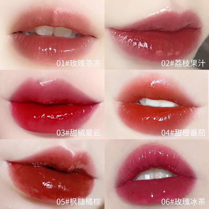 [Hàng mới về] Son bóng DAIMANPU ánh ngọc trai kháng nước và mồ hôi thiết kế in hình gấu dễ thương dùng hàng ngày 3g