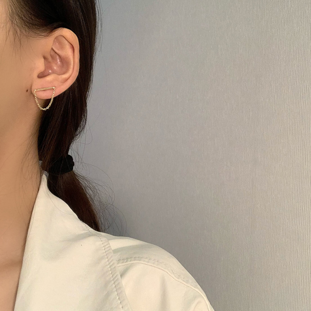 Bông Tai Phối Dây Xích S925 Thời Trang Cho Nữ Yanqueens Đồ trang sức Quà tặng