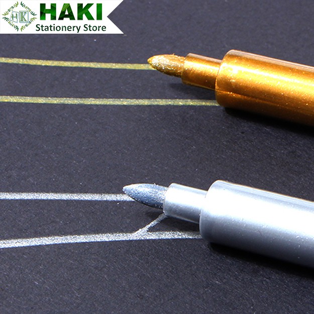 Bút lông dầu HAKI, bút nhũ Metallic viết vẽ trang trí thủ công B23