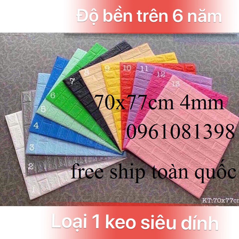 { XẢ KHO 8k }Sỉ xốp dán tường màu 9K đủ mà kt 70x77cm