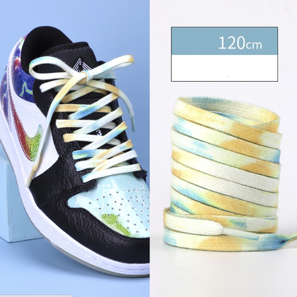 Dây giày Sneaker Tie Dye bản dẹt cao cấp 10 màu sắc