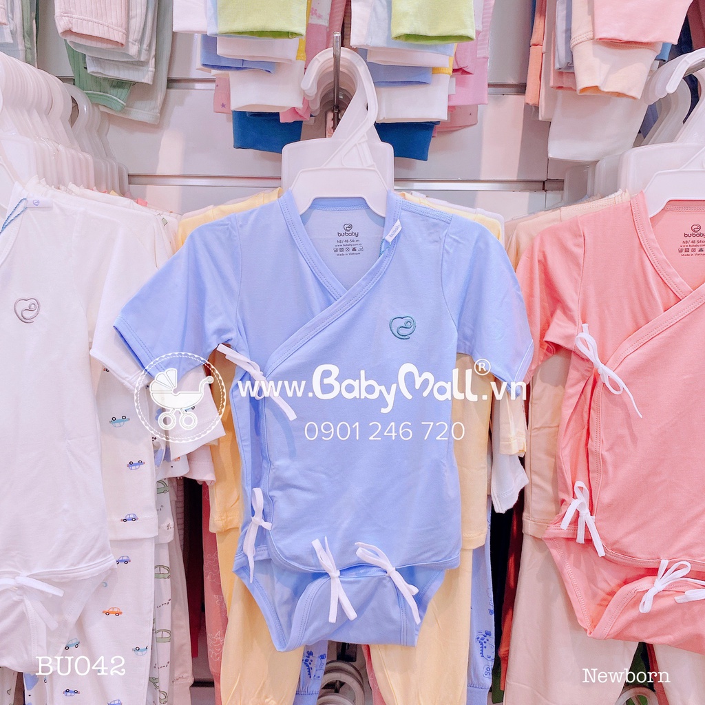 Bodychip Bubaby cài chéo ngắn tay vải siêu mát mịn size 3-5kg BU042