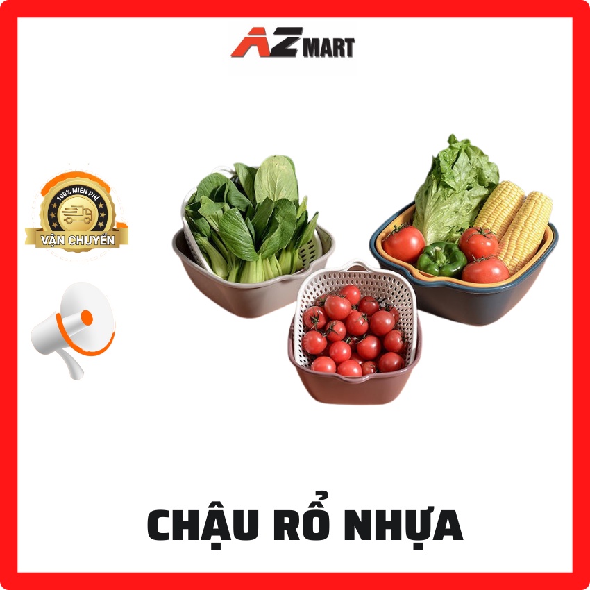 Rổ Nhựa FREESHIP Rổ Nhựa Chữ Nhật - Bộ 6 Chậu Rổ Nhựa Cao Cấp