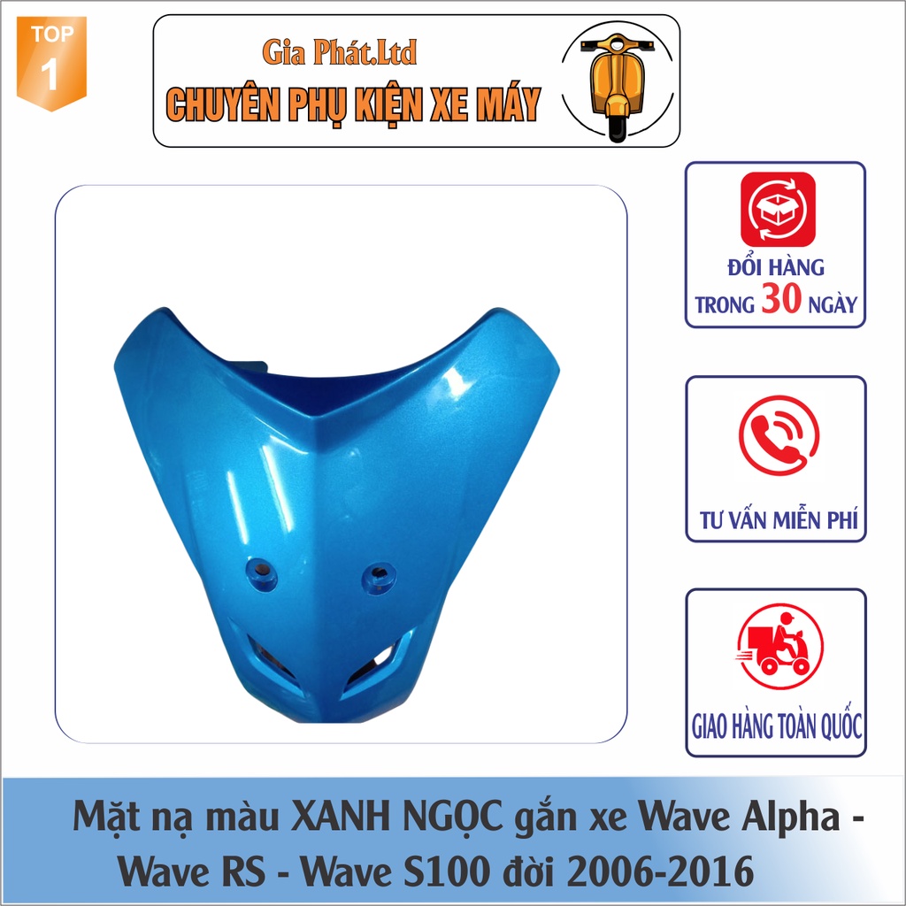 Mặt Nạ xe Wave Alpha , Wave RS, Wave S100 đời 2006-2016 nhựa ABS cao cấp màu XANH NGỌC -SPP-2363