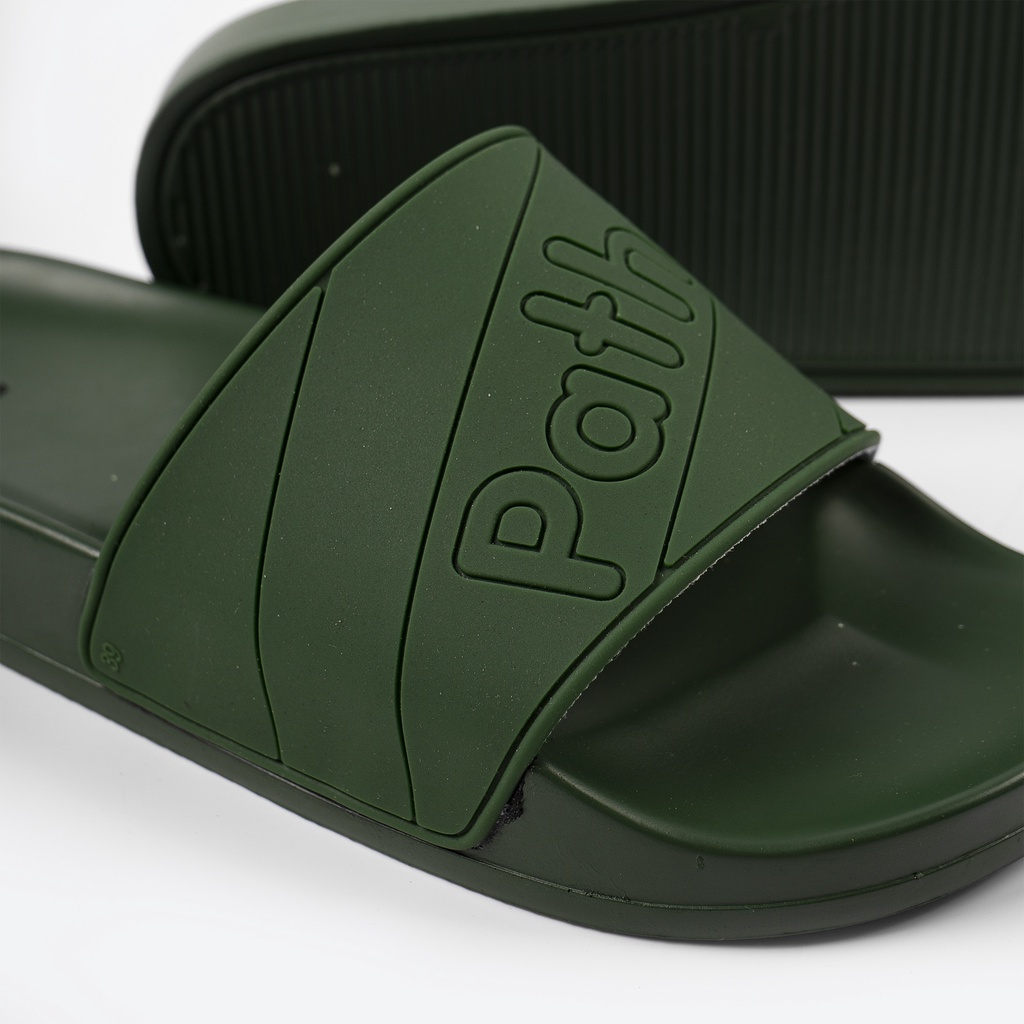 Dép nam nữ quai ngang slipper Pathon quai PVC và đế PU xanh lá in chữ Pathon mẫu 4 SD58