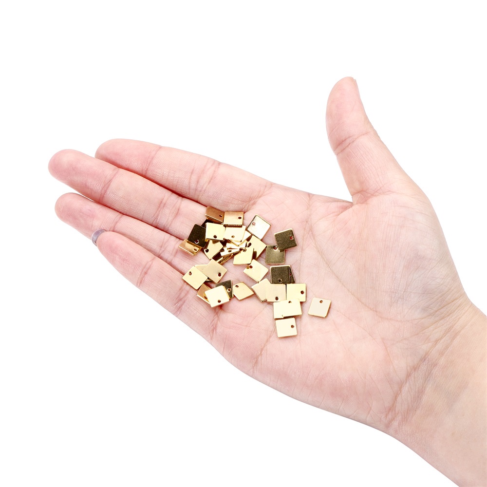 Mặt dây chuyền ST.KUNKKA hình vuông/tròn bằng thép không gỉ làm đồ DIY