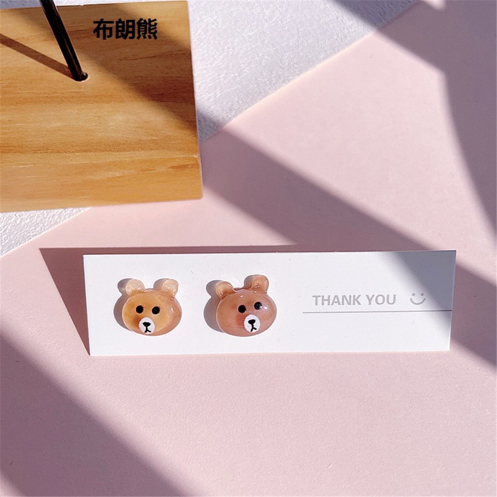 Bông tai mini họa tiết hoạt hình nhiều màu dễ thương dành cho nữ