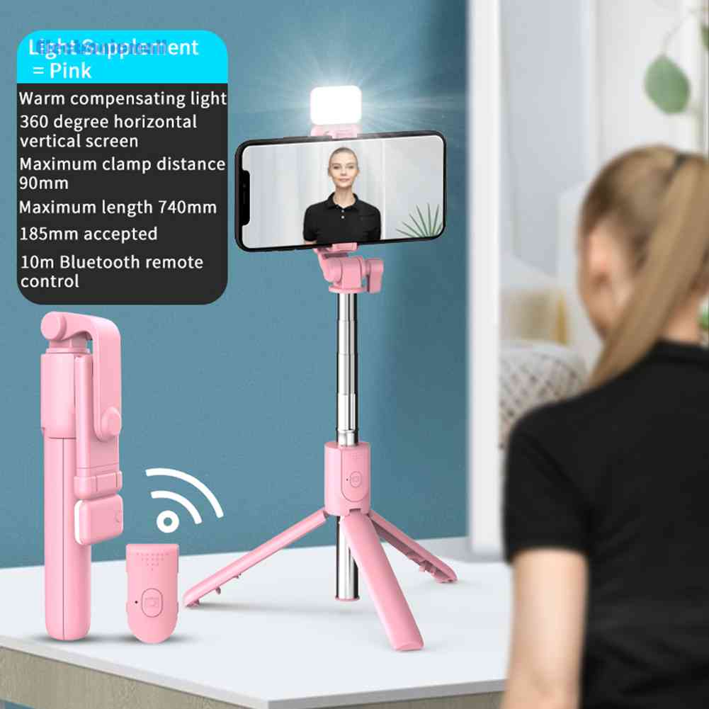 Gậy Chụp Ảnh Tự Sướng Bluetooth Có Đèn Led Và Điều Khiển Từ Xa Mall01.vn