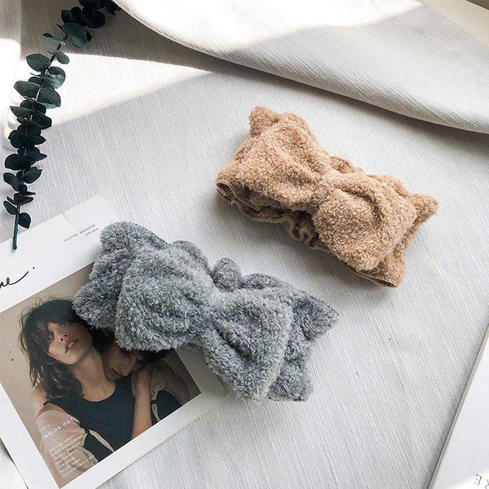 NICKOLAS Băng Đô Tai Thỏ Lớn Bằng Vải Nhung Thời Trang Thoải Mái Dành Cho Rửa Mặt Giá Đỡ