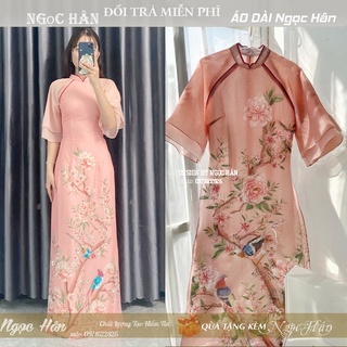 Áo dài nữ cách tân tay loe in kết thủ công tk33
