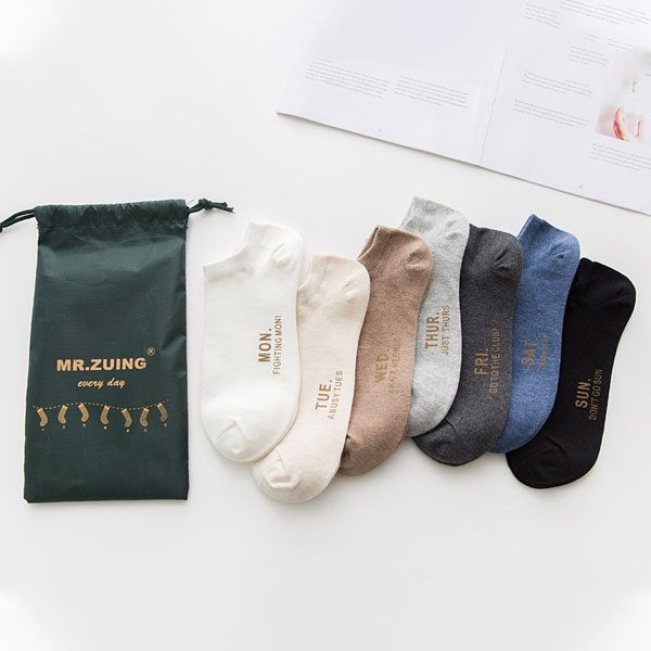 (Mới, độc) Set 7 đôi Tất 7 màu 7 ngày cho nam, nữ