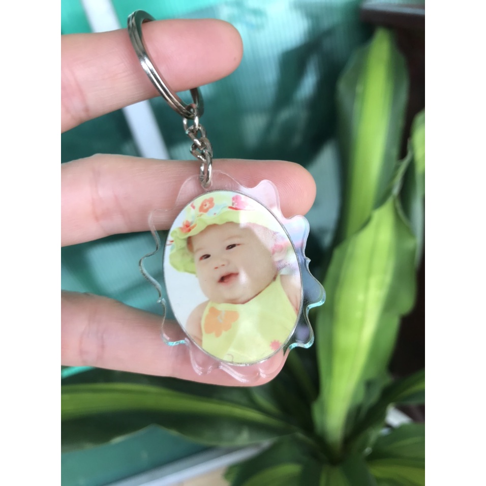MÓC KHÓA in nhiệt IN HÌNH THEO YÊU CẦU - Viền trong suốt, mica 3mm in 2 mặt bóng đẹp