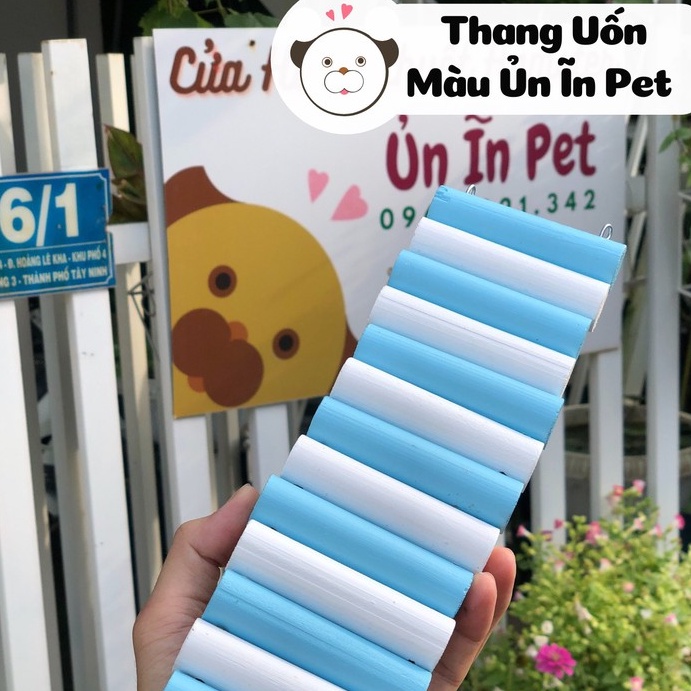 Thang uốn gỗ CAO 8CM, trang trí chuồng hamster, sóc, bọ, nhím, thú nhỏ