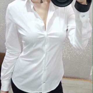 Áo sơ mi trắng nữ ( hình thật)