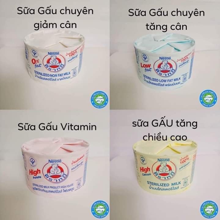 Combo 12 Lon Sữa Gấu Nestle Thái Lan 140ml - Tăng Chiều Cao