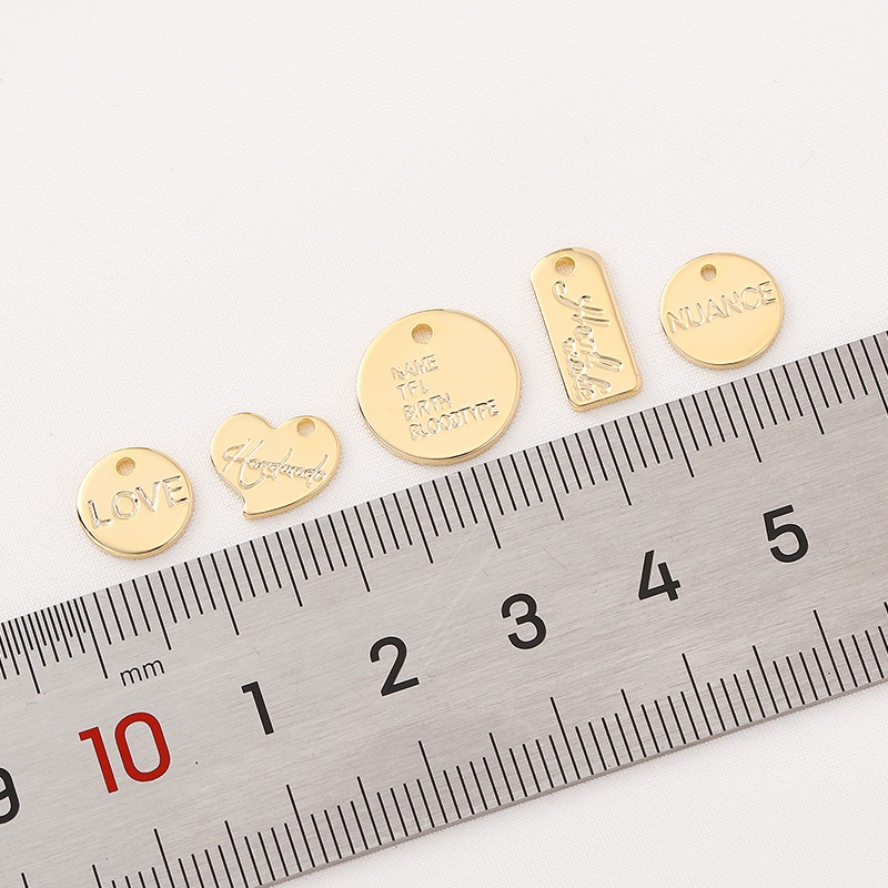 Mặt Dây Chuyền Khắc Chữ Tiếng Anh Bằng Đồng 14K diy