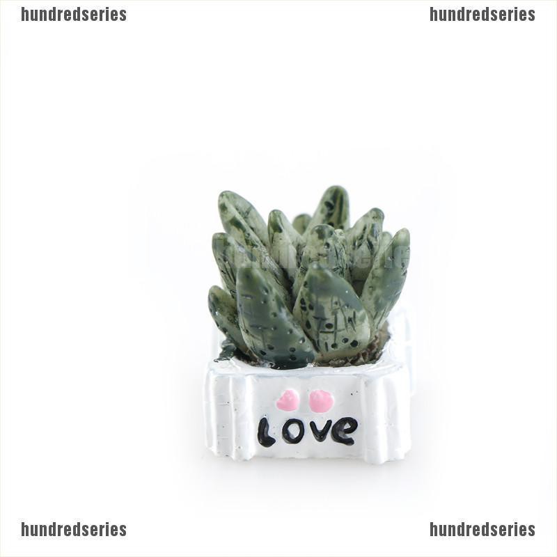 Bộ 4 mô hình chậu cây nhựa mini trang trí sân vườn tiểu cảnh