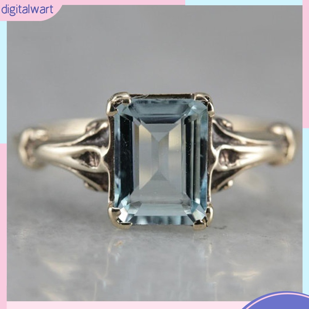 Nhẫn đính đá nhân tạo kiểu dáng sang trọng thanh lịch dành cho nữ