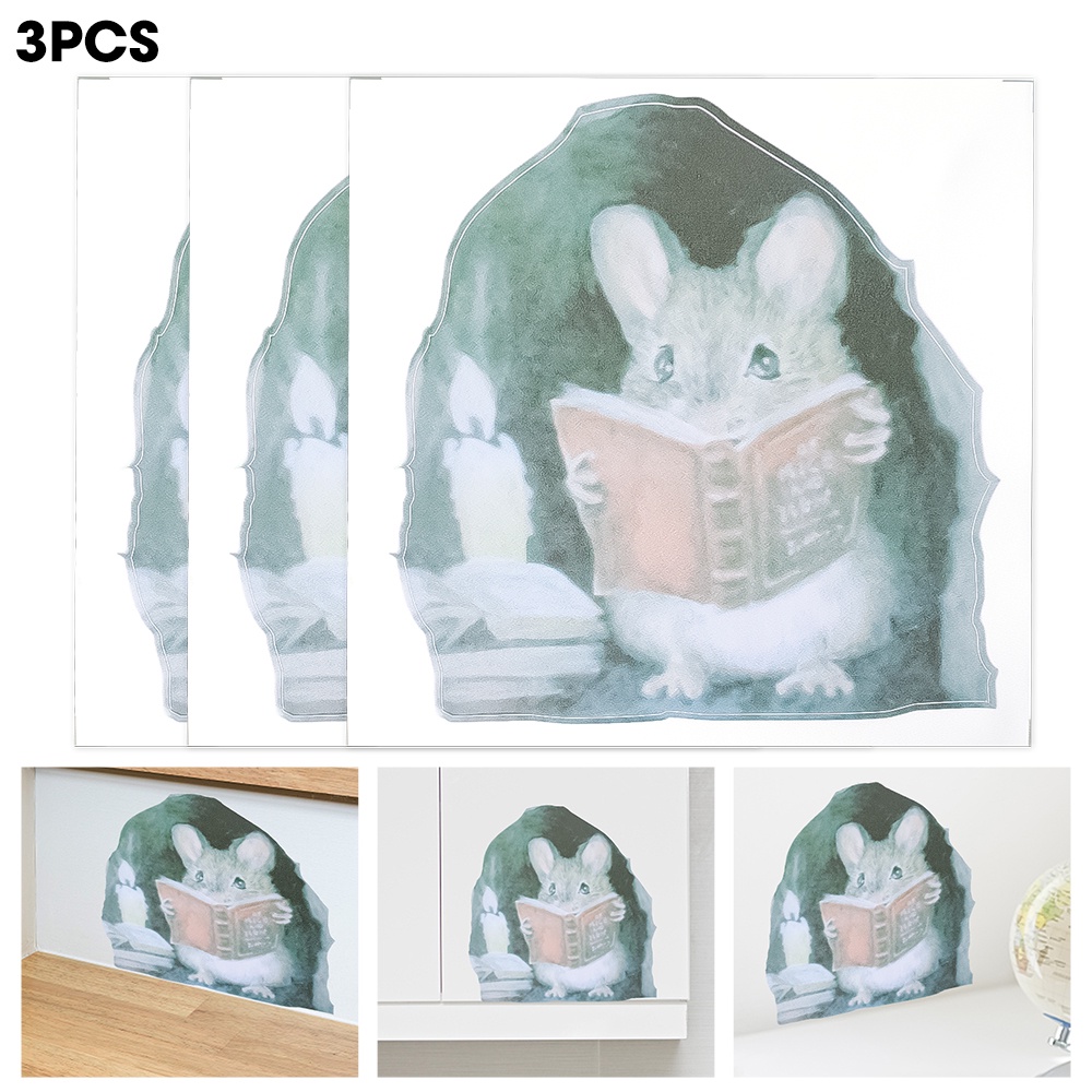 Miếng Dán Tường PVC Tự Dính Họa Tiết Chú Chuột Hoạt Hình Trang Trí Phòng Khách/TV