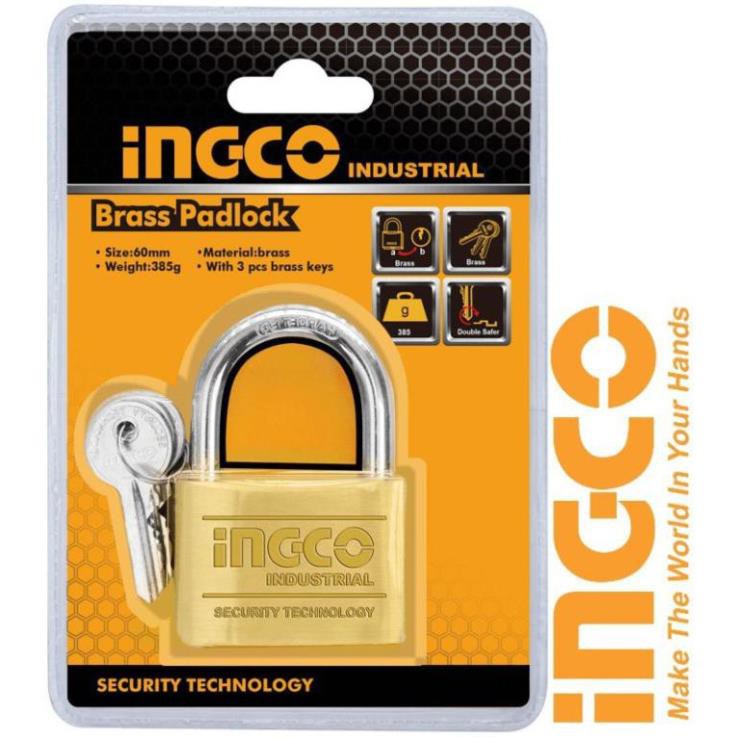 [INGCO] INGCO Ổ khóa cửa 60mm 385gr Brass Padlock DBPL0602