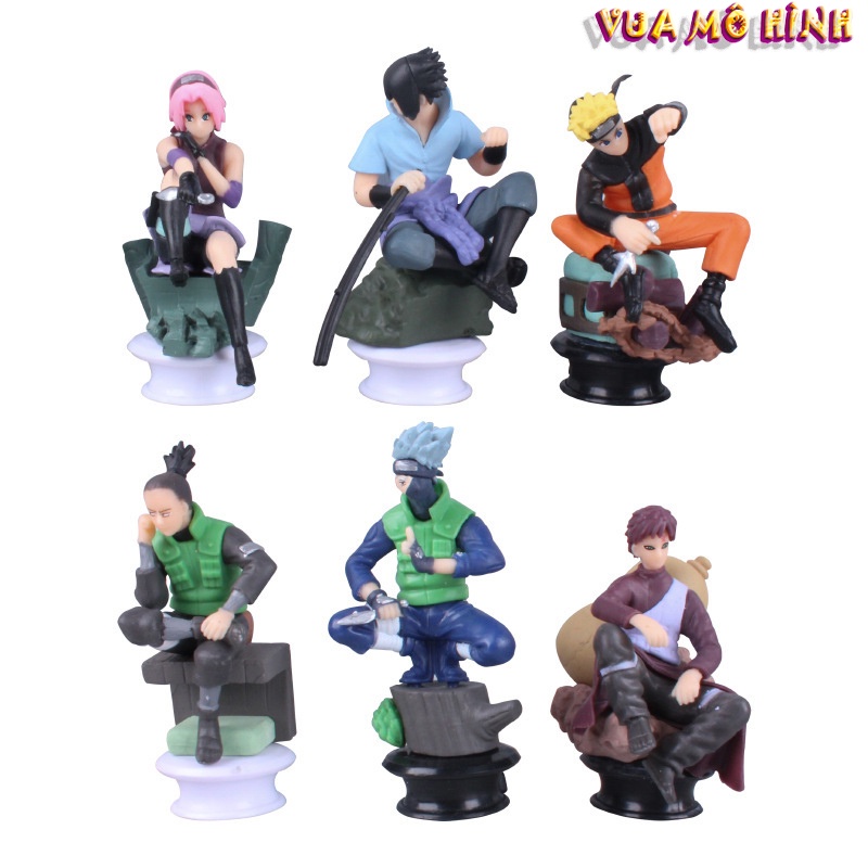 Mô hình Naruto- Mô hình 6 nhân vật Naruto loại to trang trí phòng chiều cao 6cm